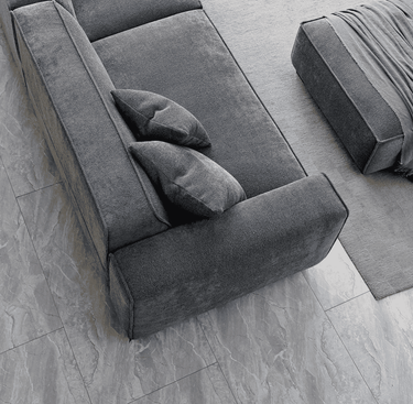 Aluxo Dakota Charcoal Boucle Sofa with Duck Feather Padding - Modern Luxury Comfort - UK Luxury Furniture